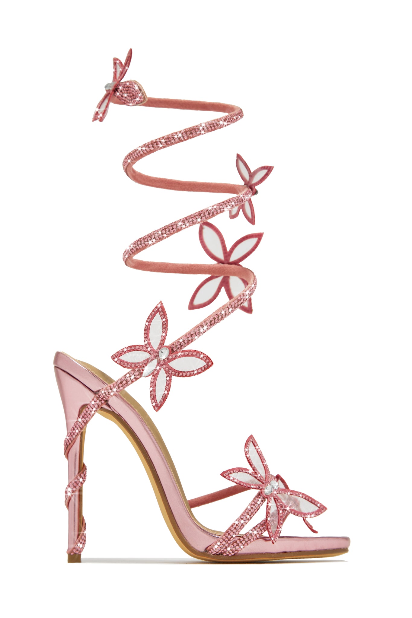 Miss Lola | Fantasy Nude Embellished Around The Ankle Coil Heels – MISS ...