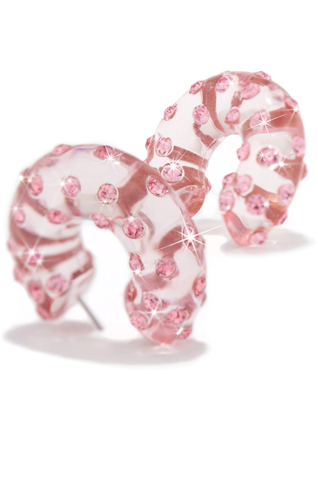 Load image into Gallery viewer, Clear pink Acrylic Earrings
