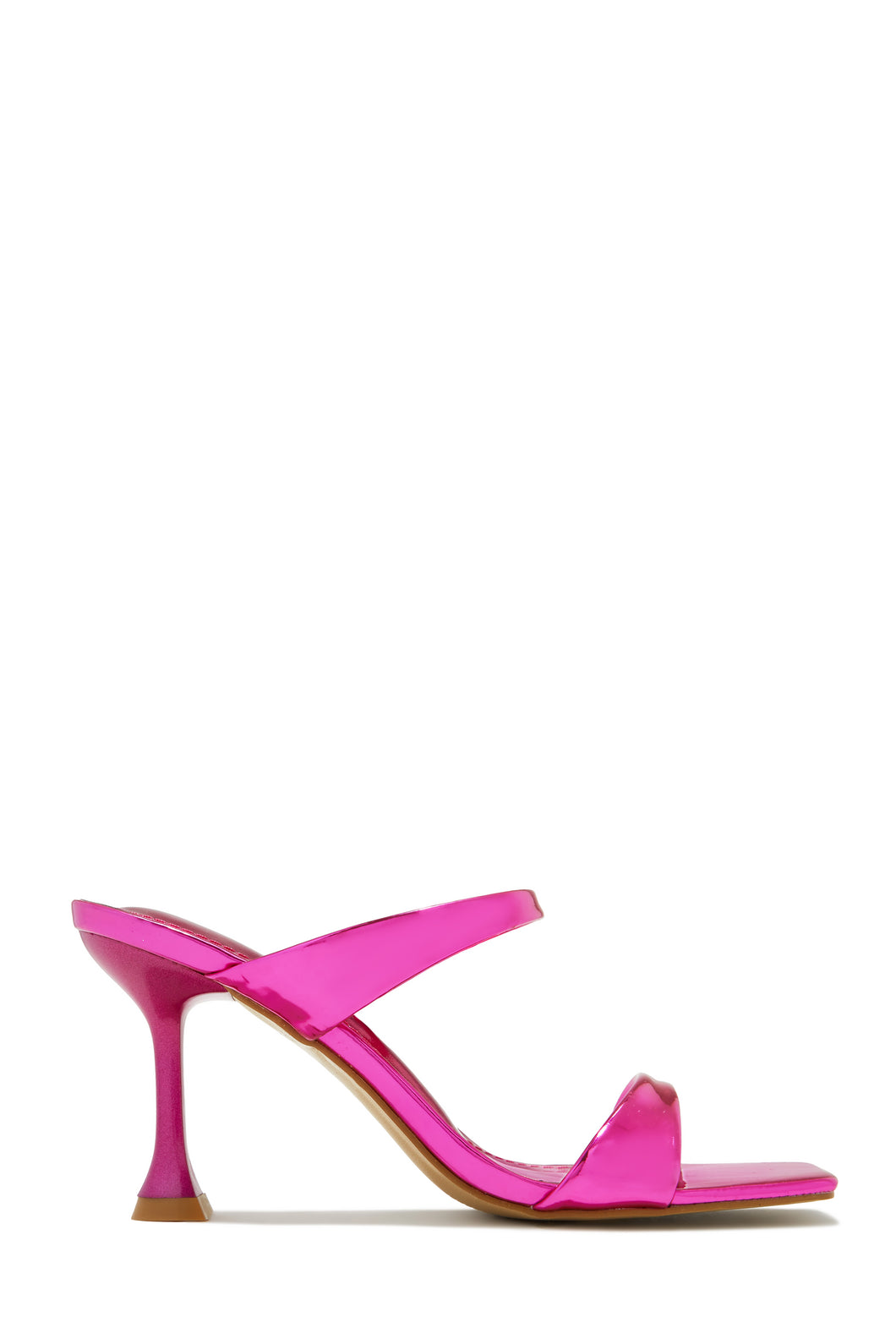 Hot pink Metallic Mirror Square toe Heels