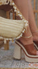 video of tan chunky platform espadrille heels