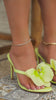 Video of yellow orchid embellished heels