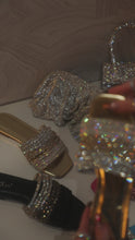 Load and play video in Gallery viewer, Video of gold embellished sandal
