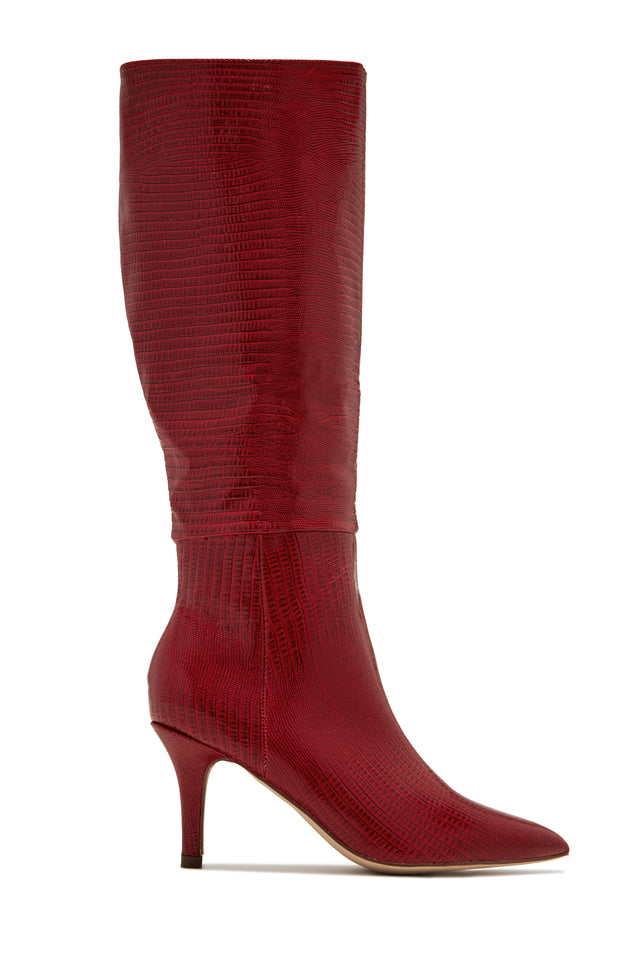 Load image into Gallery viewer, Sarai Knee High Heel Boots - Cherry
