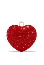 Load image into Gallery viewer, Wild Heart Embellished Heart Bag - Red
