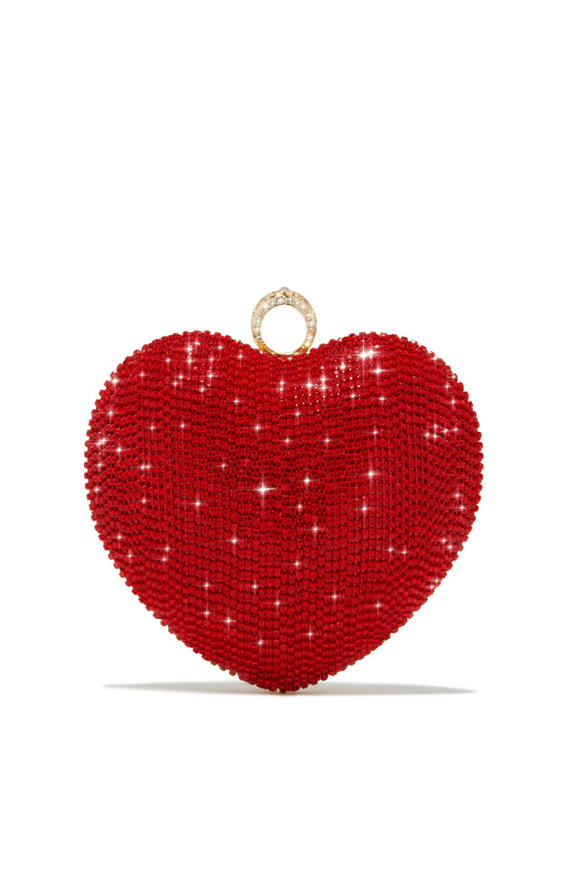 Load image into Gallery viewer, Wild Heart Embellished Heart Bag - Red
