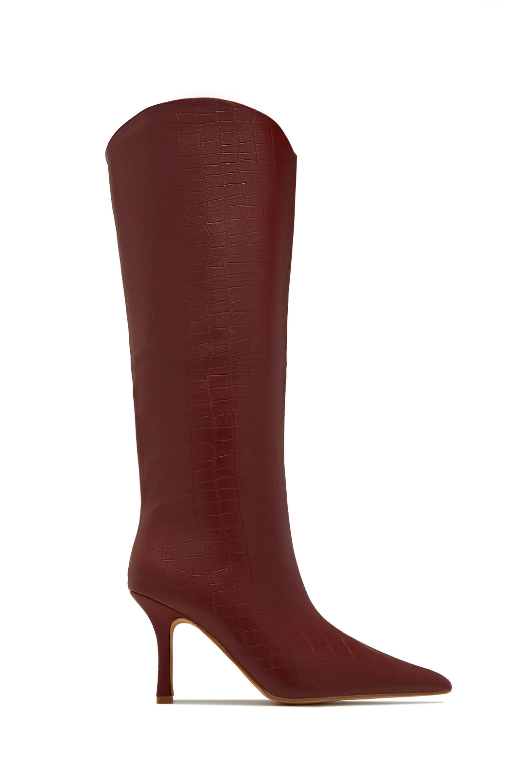 Shyla Knee High Boots - Cherry