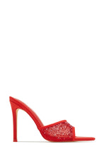 Load image into Gallery viewer, Kari Embellished High Heel Mules - Red
