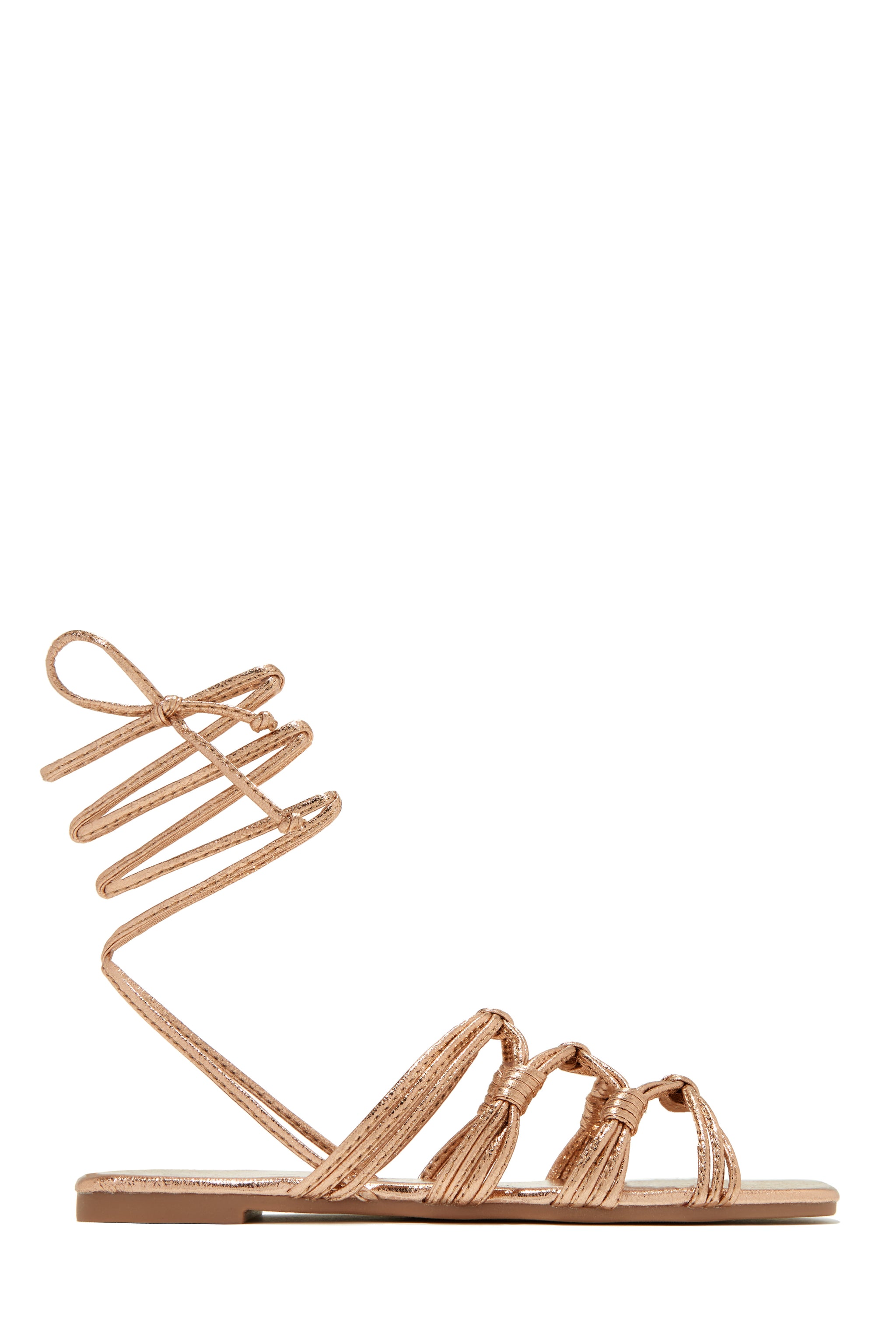 Miss Lola Eternal Nights Rose Gold Lace Up Sandals MISS LOLA