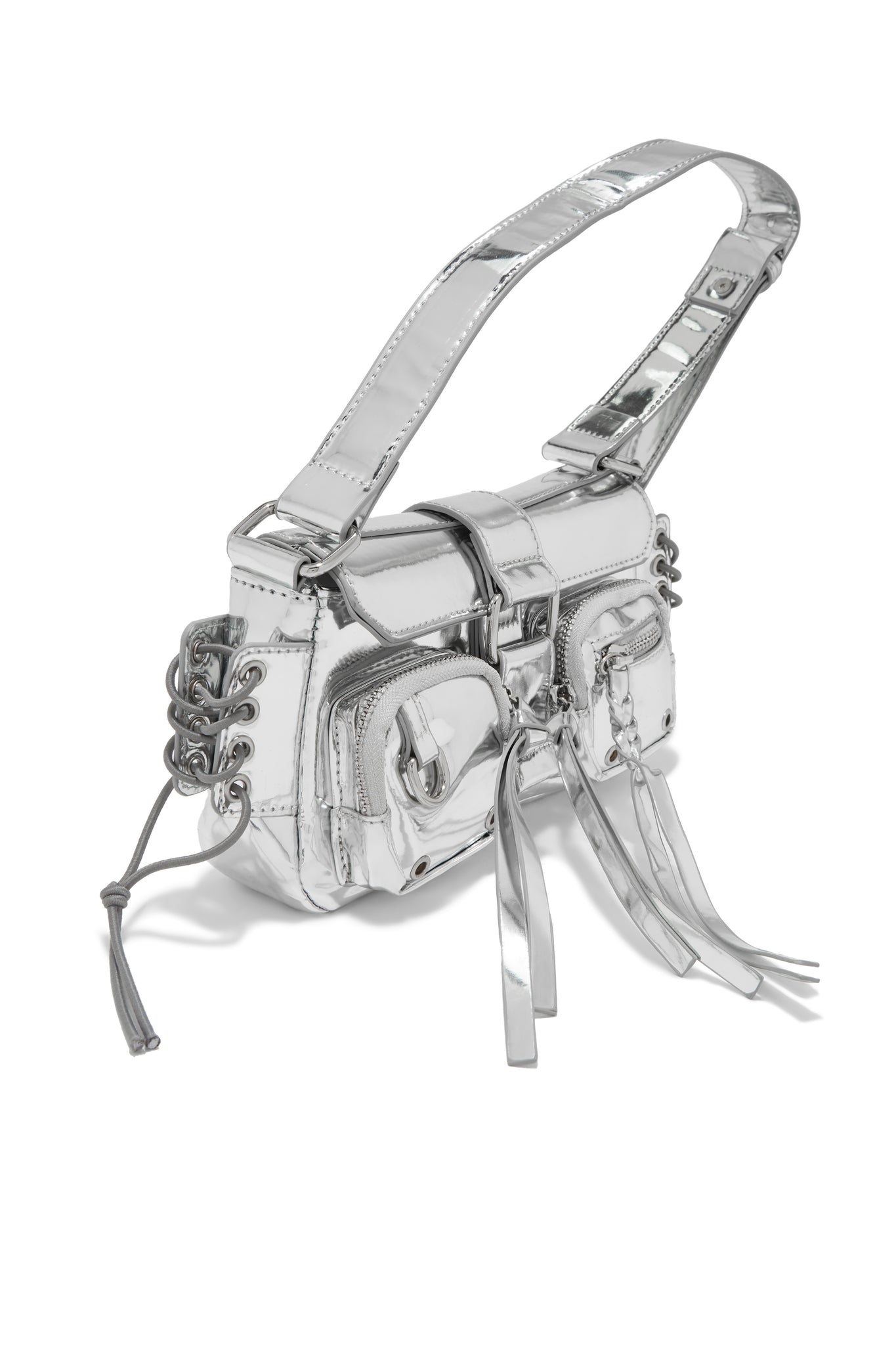 Miss Lola  Silver Crossbody Shoulder Bag – MISS LOLA