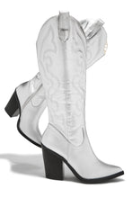 Load image into Gallery viewer, Silver-Tone Western Boots
