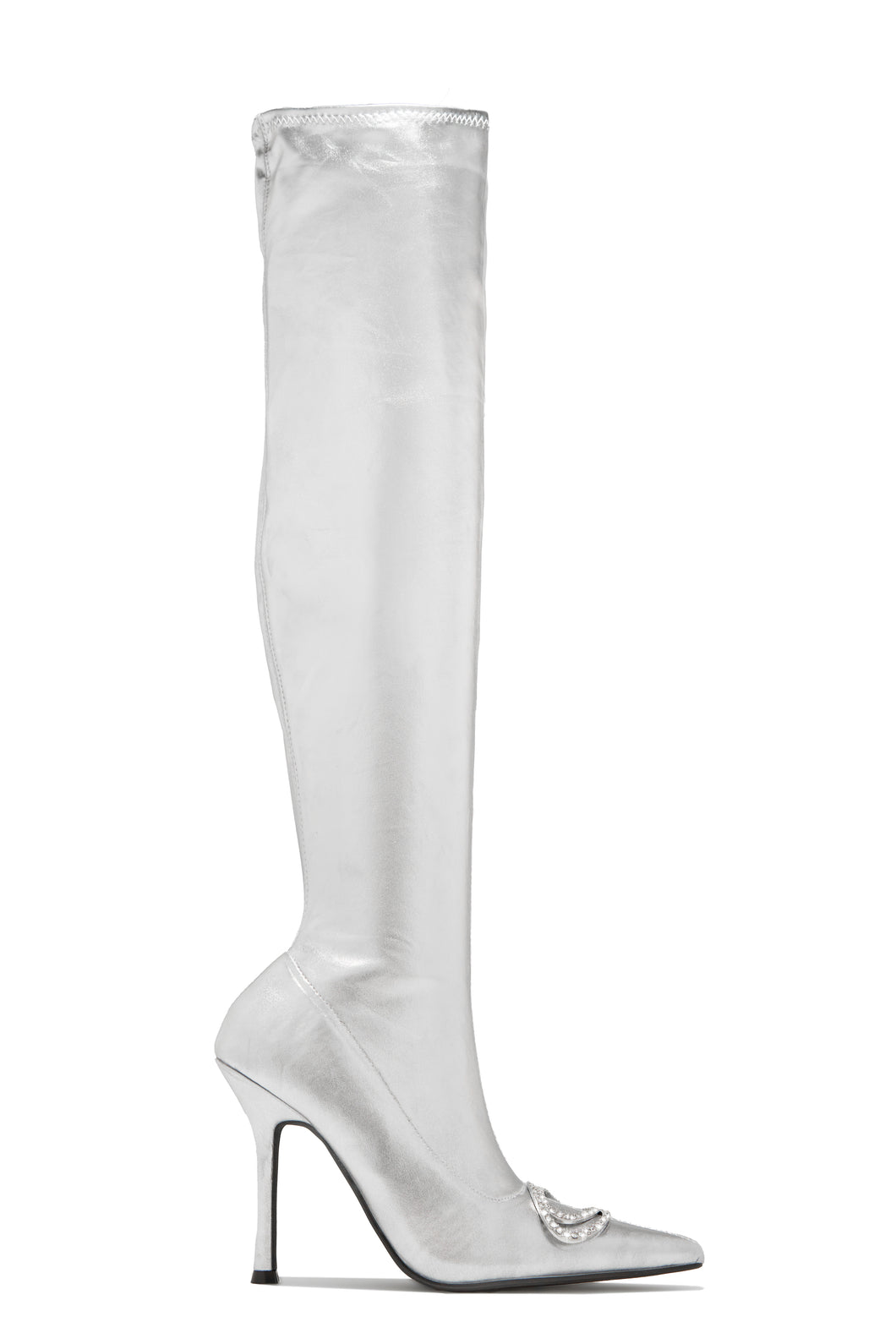 Silver Thigh High Boots