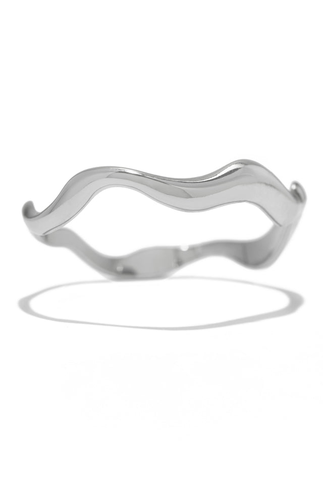 Load image into Gallery viewer, Silver Wavy Bangle
