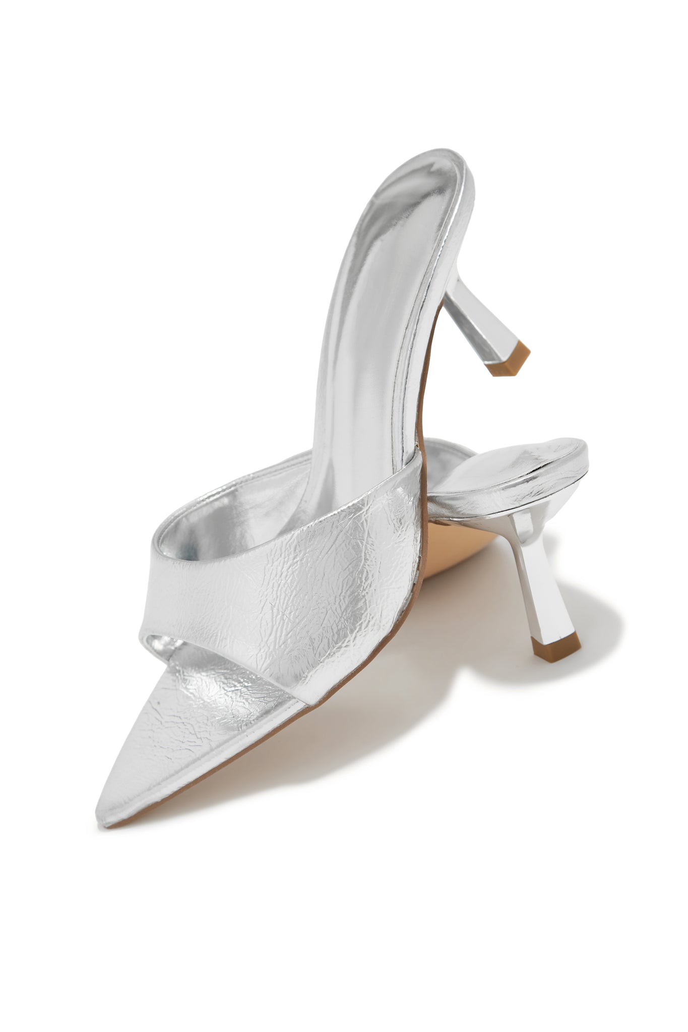 Zariah Mule Heel Pumps - Silver