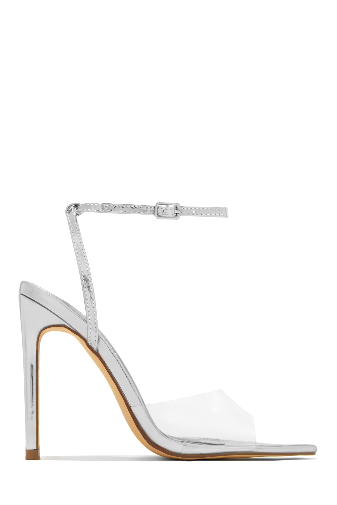 Miss Lola  Silver Ankle Strap High Heels – MISS LOLA