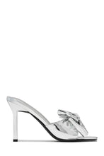 Load image into Gallery viewer, Silver-Tone Mule Heels
