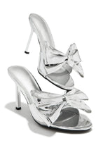 Load image into Gallery viewer, Silver-Tone Single Sole Mule Heels
