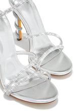 Load image into Gallery viewer, Andria Embellished Around The Ankle Coil Heels - Silver
