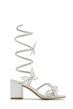 Load image into Gallery viewer, Fantasy Embellished Around The Ankle Coil Block Heels - Nude
