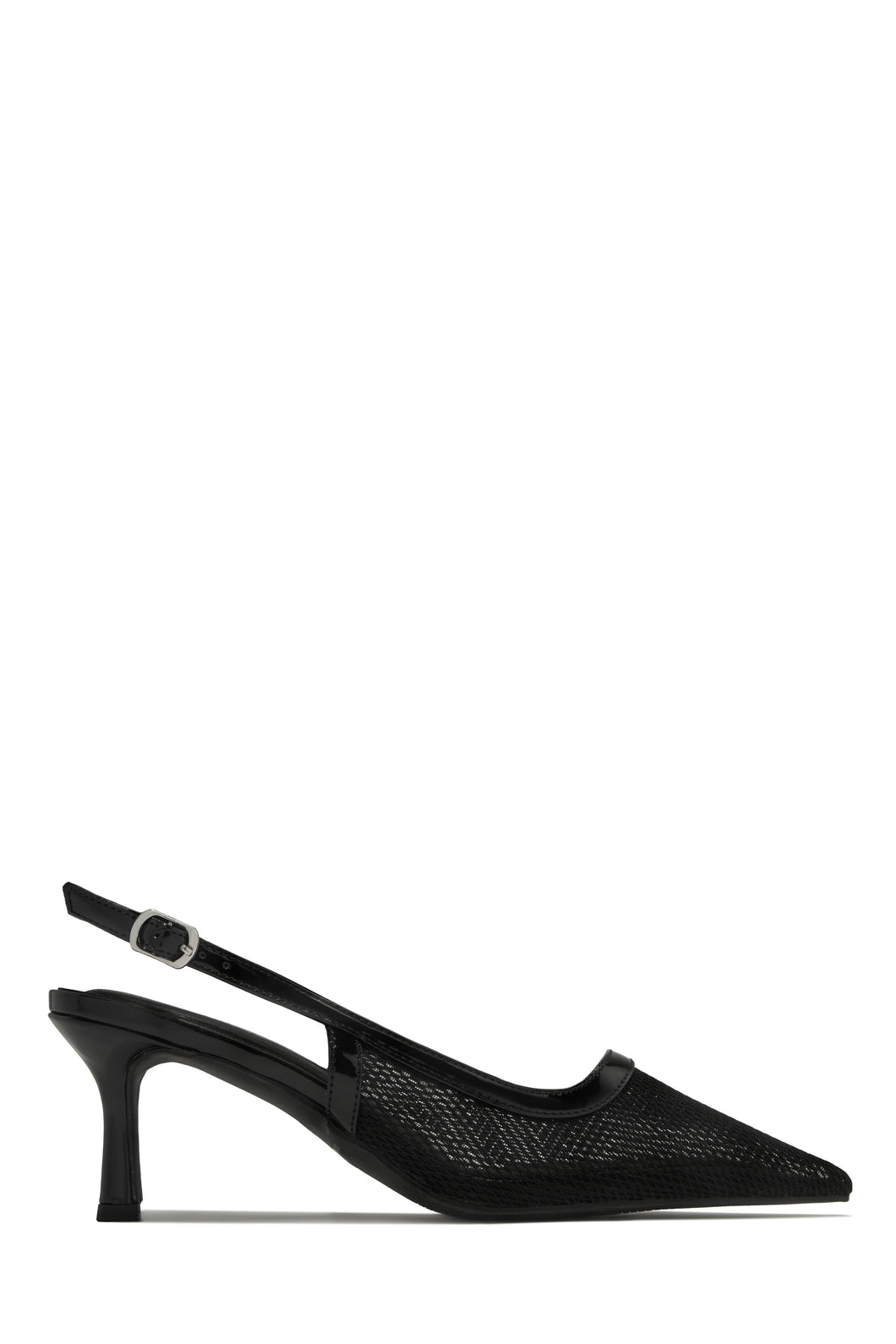 Chloey Slingback Mid Heel Pumps - Black