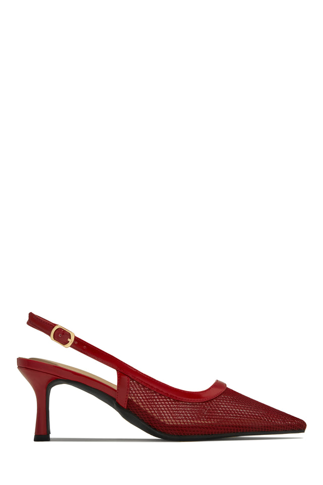 Load image into Gallery viewer, Chloey Slingback Mid Heel Pumps - Wine
