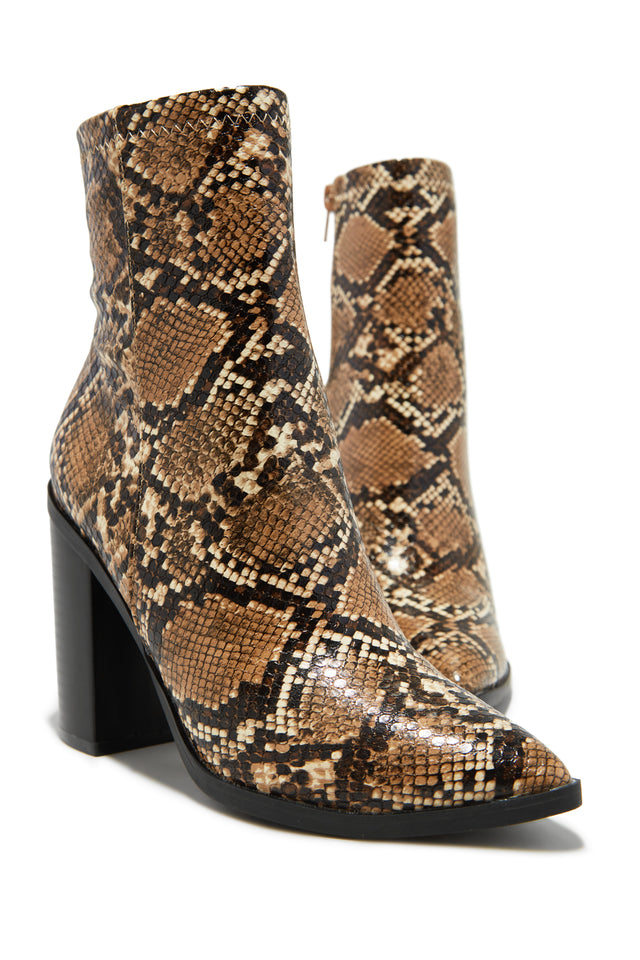 Load image into Gallery viewer, Triumph Block Heel Ankle Boots - Snake
