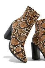 Load image into Gallery viewer, Triumph Block Heel Ankle Boots - Snake
