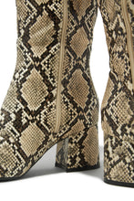 Load image into Gallery viewer, Adri Block Heel Boots - Snake
