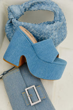 Load image into Gallery viewer, Still Your Best Chunky Platform Mules - Denim
