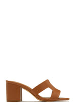 Load image into Gallery viewer, Brown Tan Chunky Heel Mules
