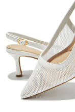 Load image into Gallery viewer, Chloey Slingback Mid Heel Pumps - Ivory
