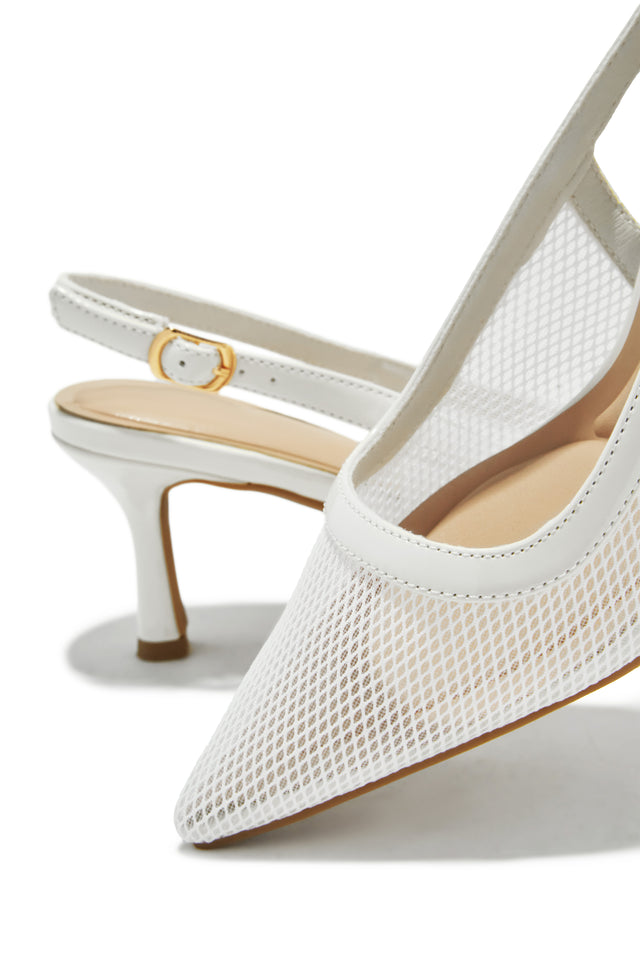 Load image into Gallery viewer, Chloey Slingback Mid Heel Pumps - Ivory
