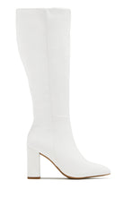 Load image into Gallery viewer, Fine Time Block Heel Knee High Boots - Ivory
