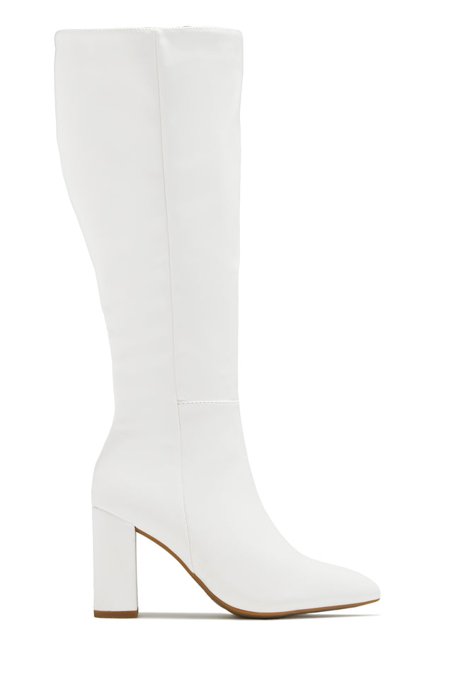 Load image into Gallery viewer, Fine Time Block Heel Knee High Boots - Ivory
