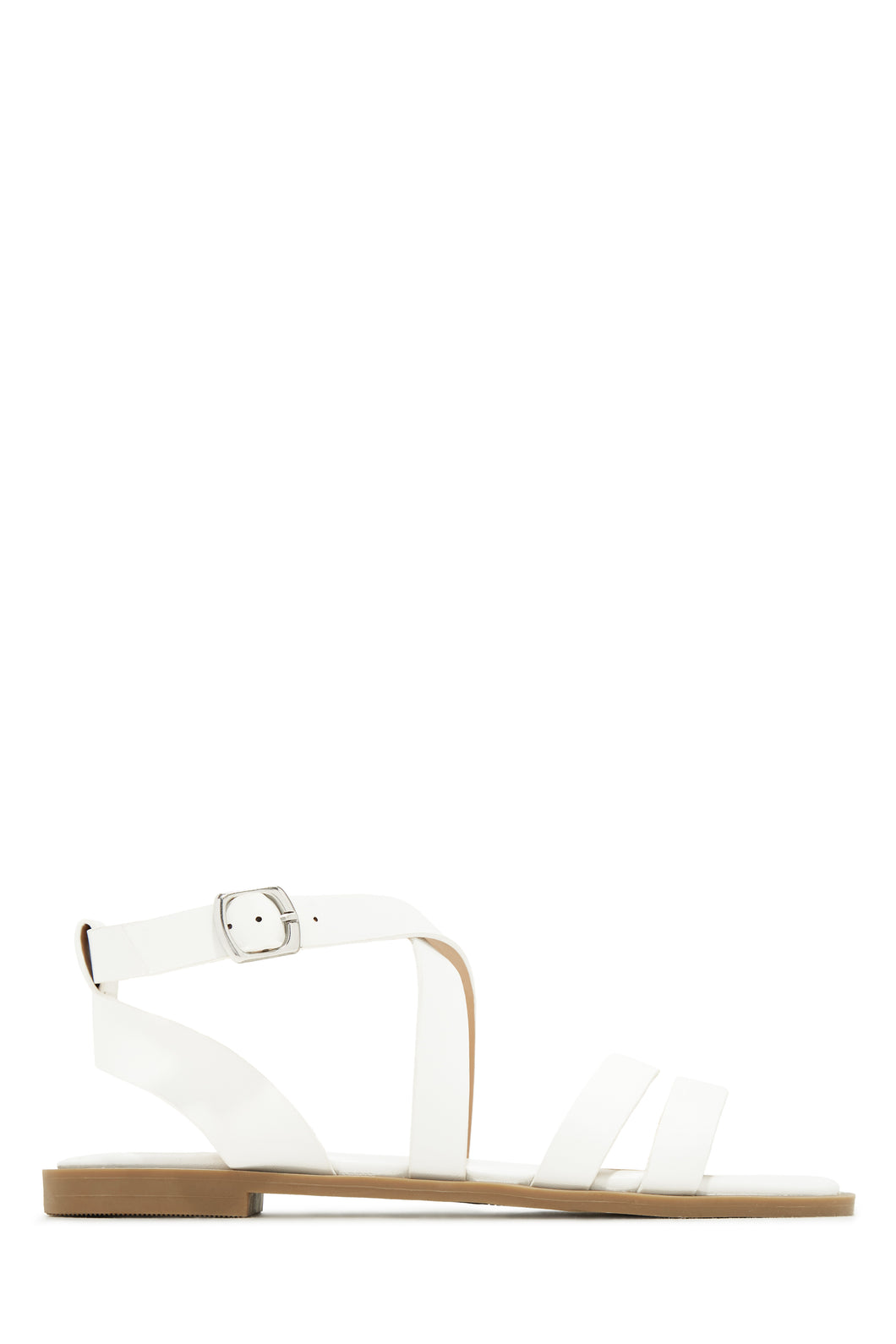 Sun Seeker Flat Strappy Sandals - White