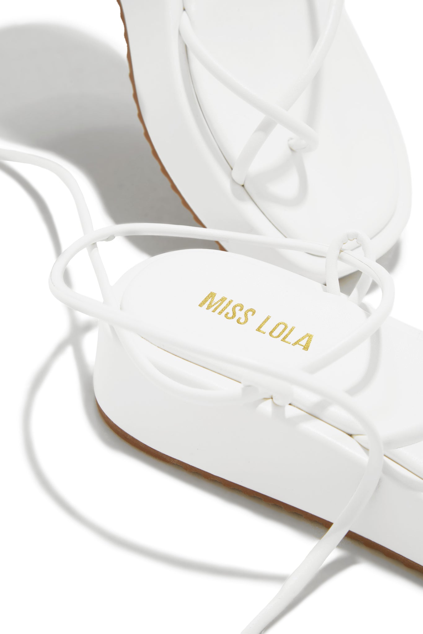 Miss Lola  Private Island White Slip On Sandals – MISS LOLA