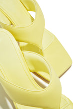 Load image into Gallery viewer, Yellow Open Square Toe Thong Strap Heels
