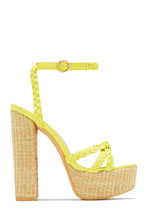 Load image into Gallery viewer, Yellow Platform Block Heels
