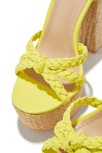 Load image into Gallery viewer, Woven Strap Yellow Heels
