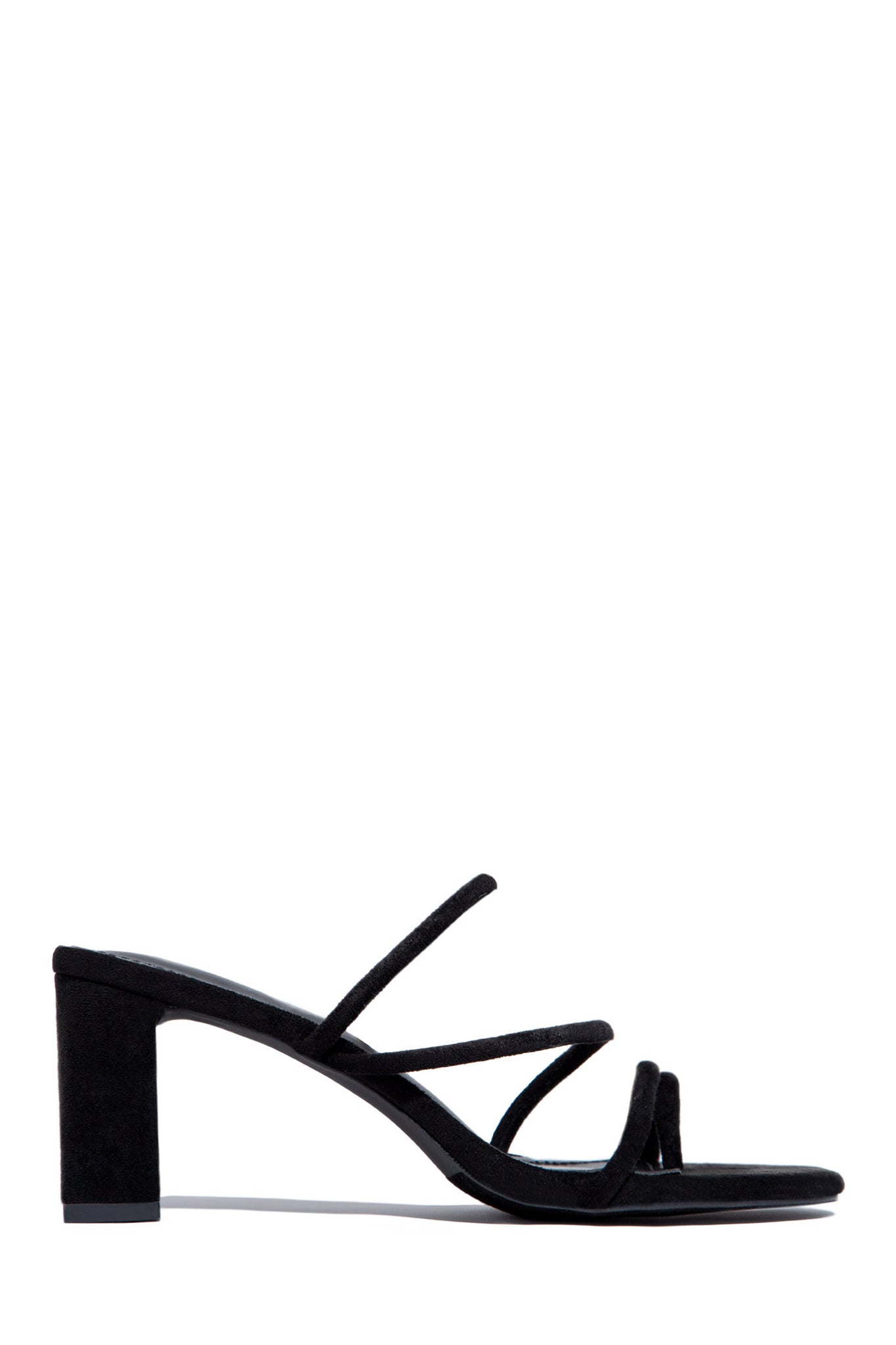 Miss Lola | Black Block Mid Heel Mules – MISS LOLA