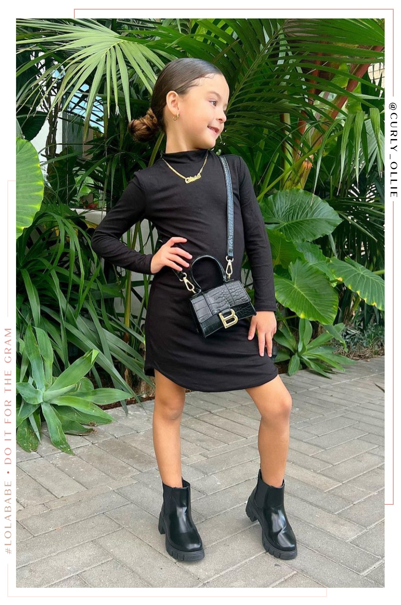 Miss Lola Black Kids Pull On Ankle Boots MISS LOLA