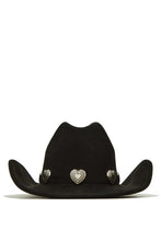 Load image into Gallery viewer, Silver Hearts Black Hat
