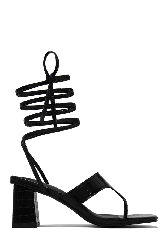 SHIZI Black Strappy High Heel Going Out Sandals