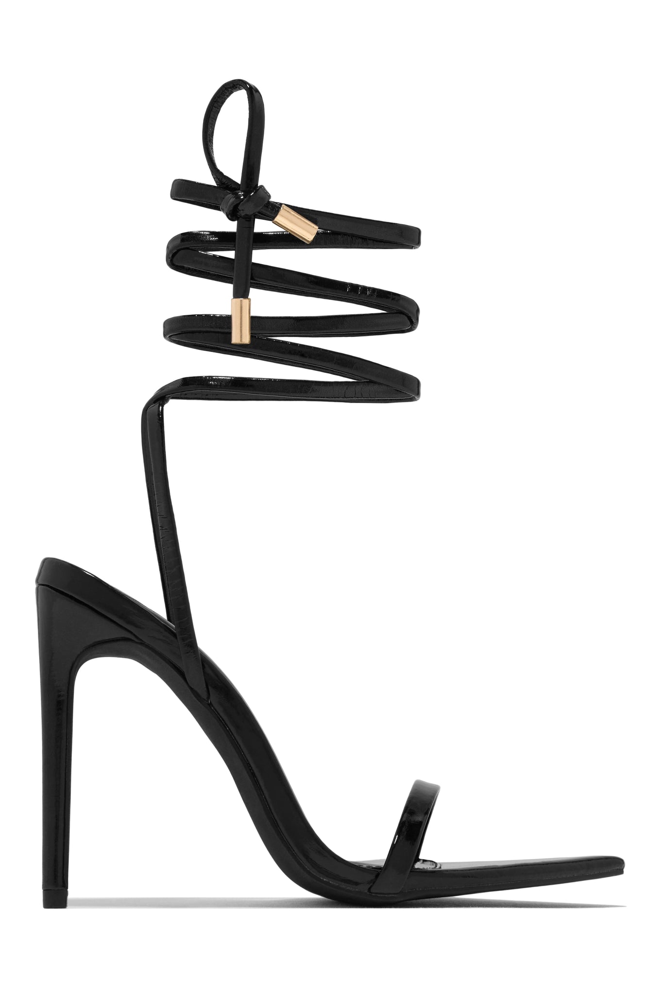 Miss Lola  Into The Night Black Lace Up High Heels – MISS LOLA