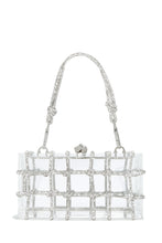 Load image into Gallery viewer, Silver Embellished Caged Clutch
