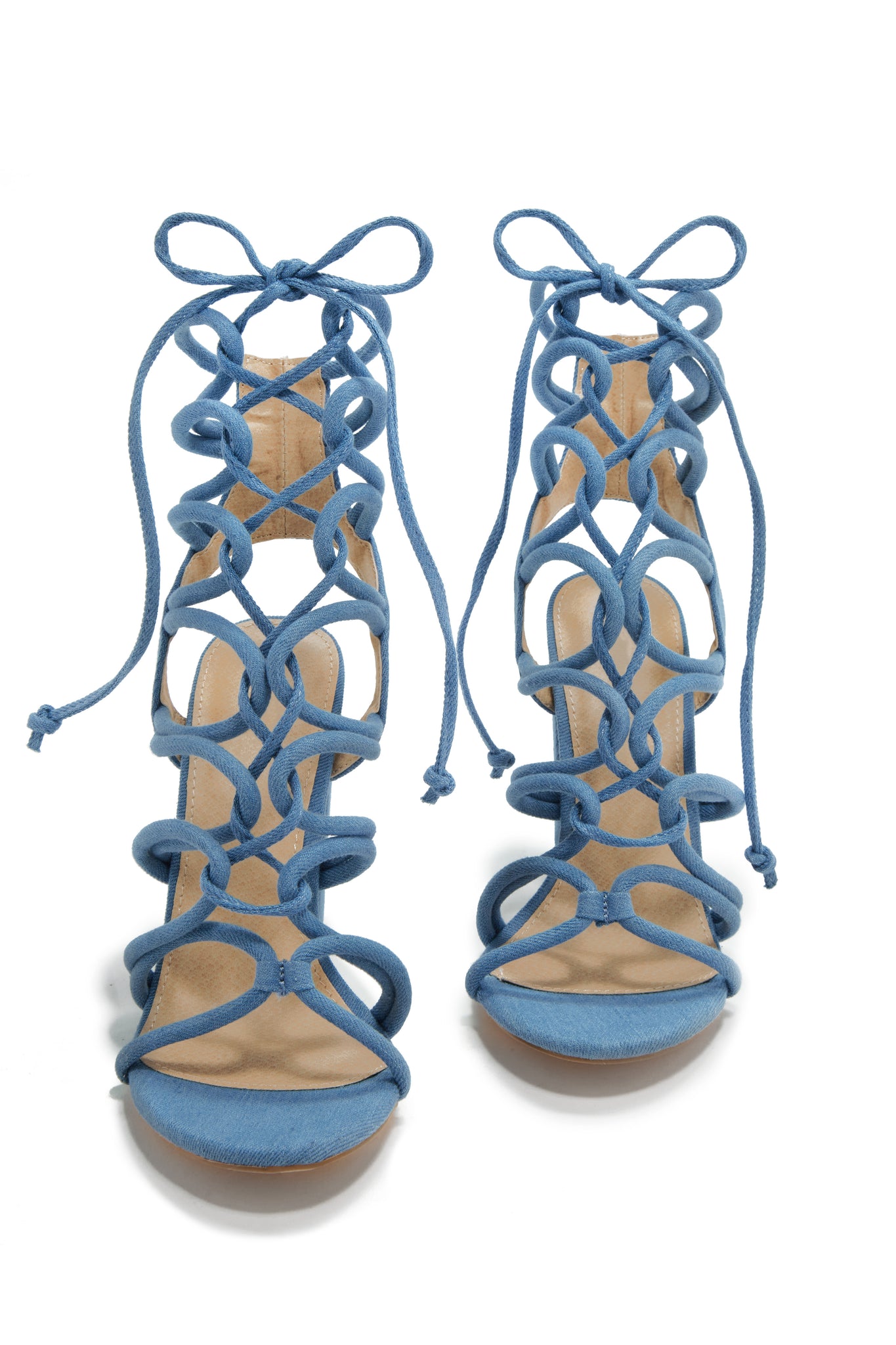 Mimi Flower-Embellished Block Heel Sandals - Denim | Talbots