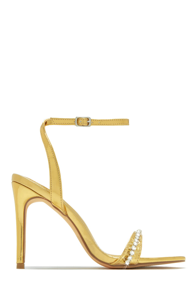 Shoe Land SL-Ambrosia-Stiletto Heel Ankle Strap Rounded Buckle Open Toe  with Back Closure (Rosegold)