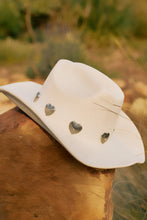 Load image into Gallery viewer, Cream Cowgirl Hat Placed On Rock
