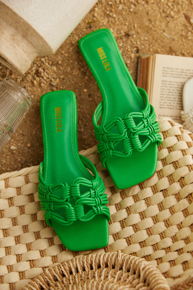 Green slip best sale on sandals