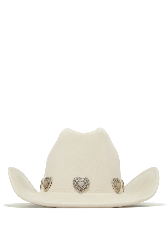 Load image into Gallery viewer, Ivory Heart Faux Suede Hats

