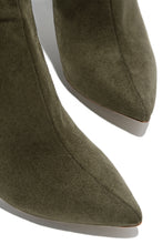 Load image into Gallery viewer, Solemate Ruched Detailed Ankle Heel Boots - Olive
